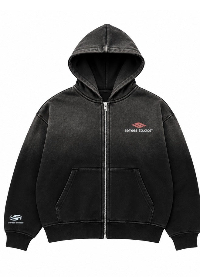 BLACK VINTAGE WASH “STATEMENT” HOODIE