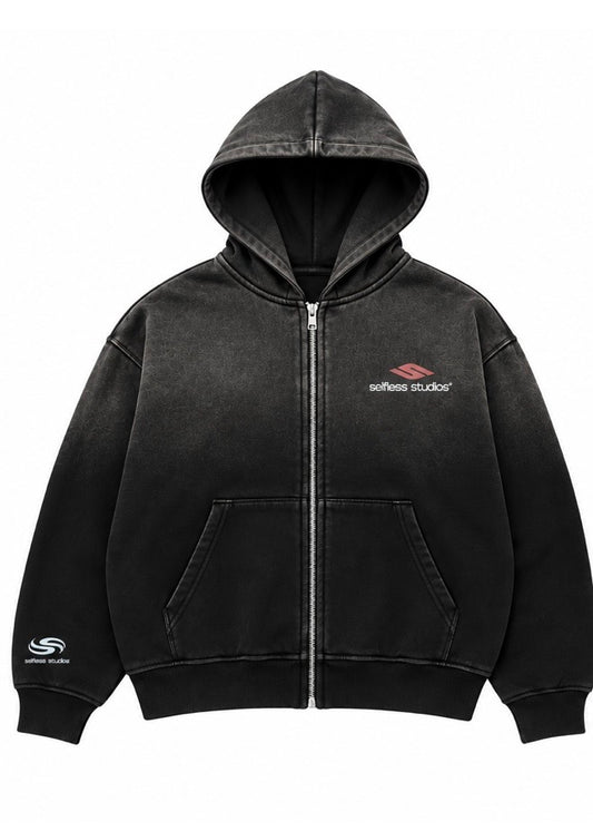 BLACK VINTAGE WASH “STATEMENT” HOODIE